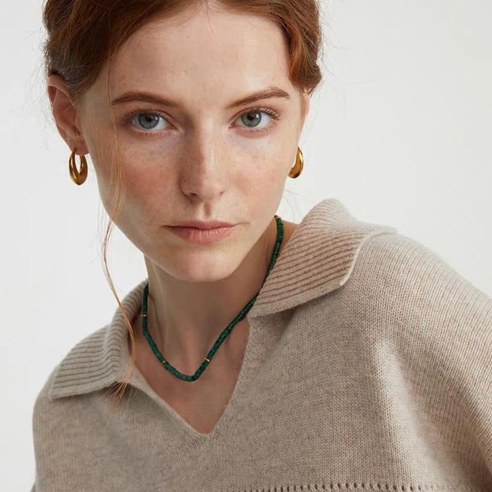 18K gold plated oval waterdrop earrings - Picture 9 of 10